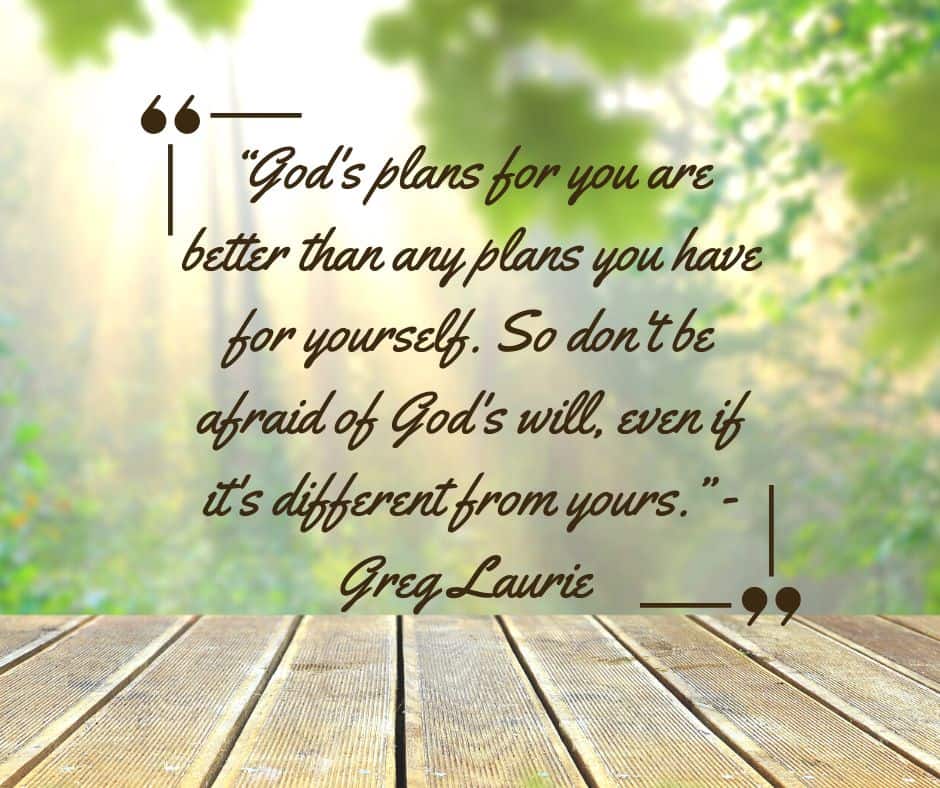 Greg Laurie quote about God's plan