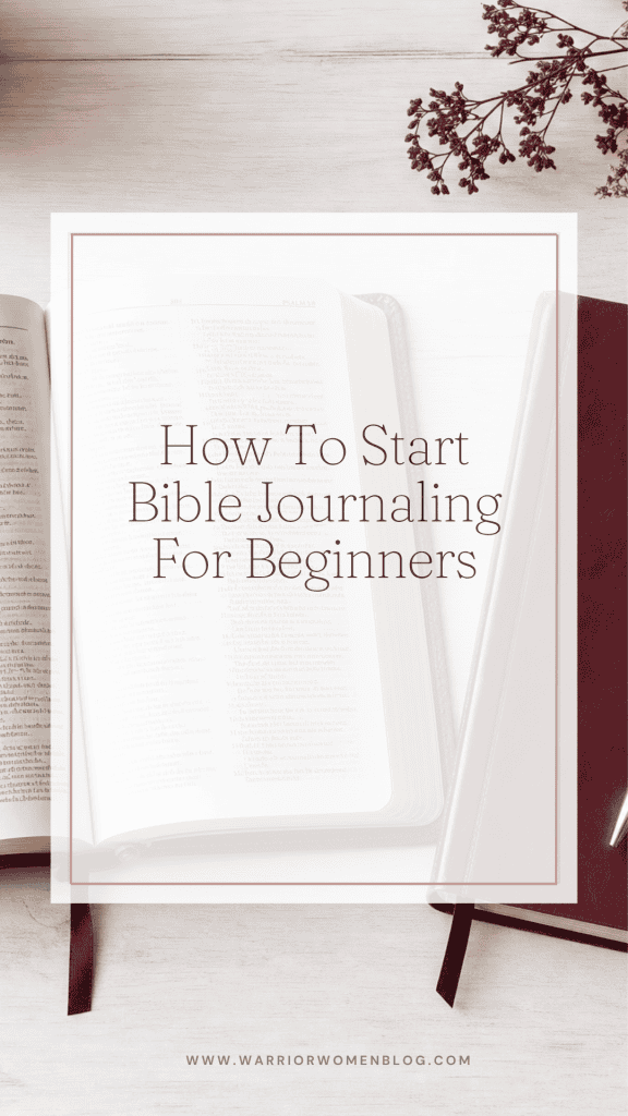 Graphic titled How to Start Bible Journaling for Beginners featuring a Bible and journaling supplies
