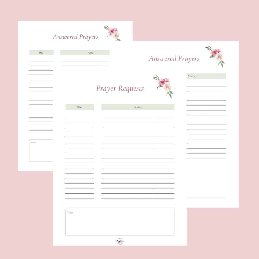 prayer request and answered prayer pages