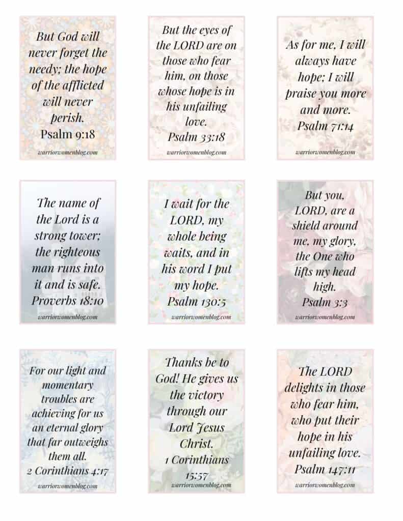 Bible verses for Hope Planner Stickers