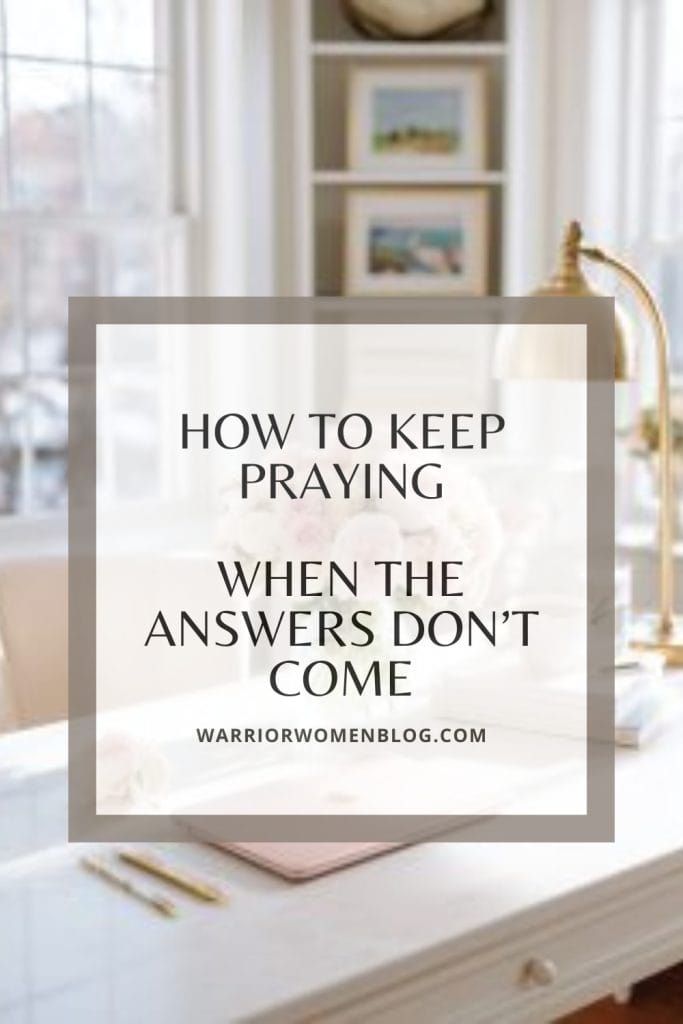 how to keep praying when the answers dont come white desk with lamp and laptop