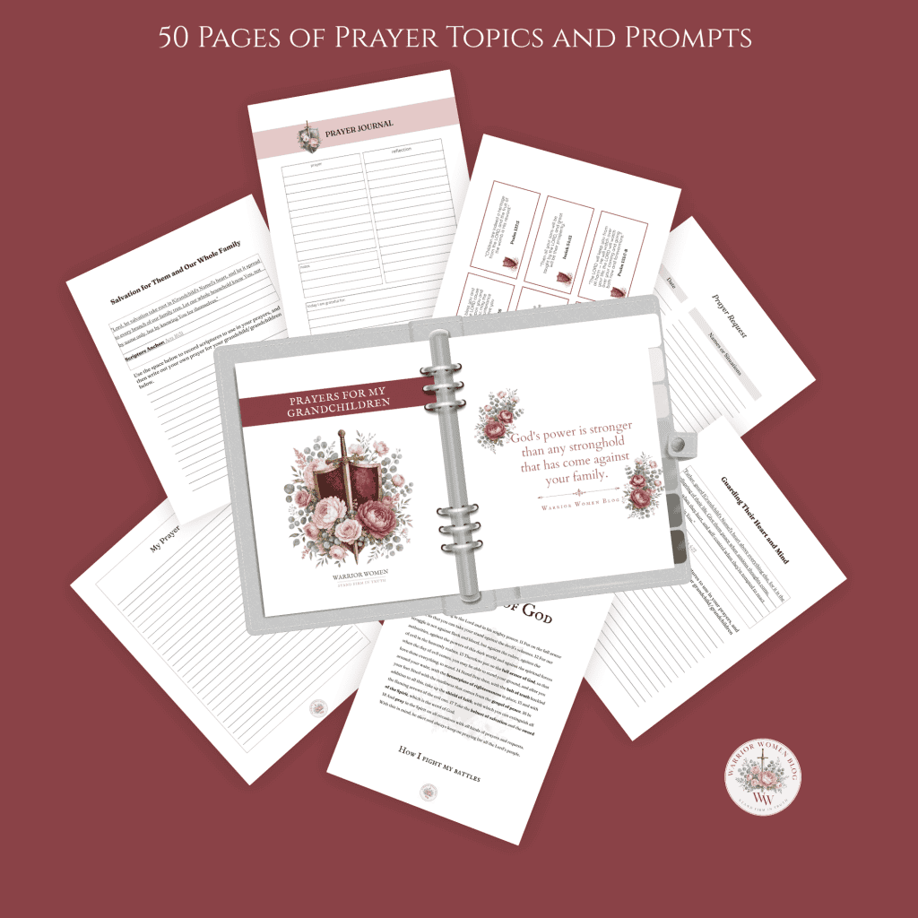 Prayers For My Grandchildren Prayer Journal includes 50 Prayer topics and prompts